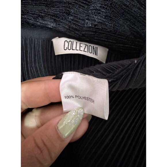 Armani Collezioni Womens Black Lace Stretch Fine Pleats Lapel Collar Cardigan S - Picture 6 of 7